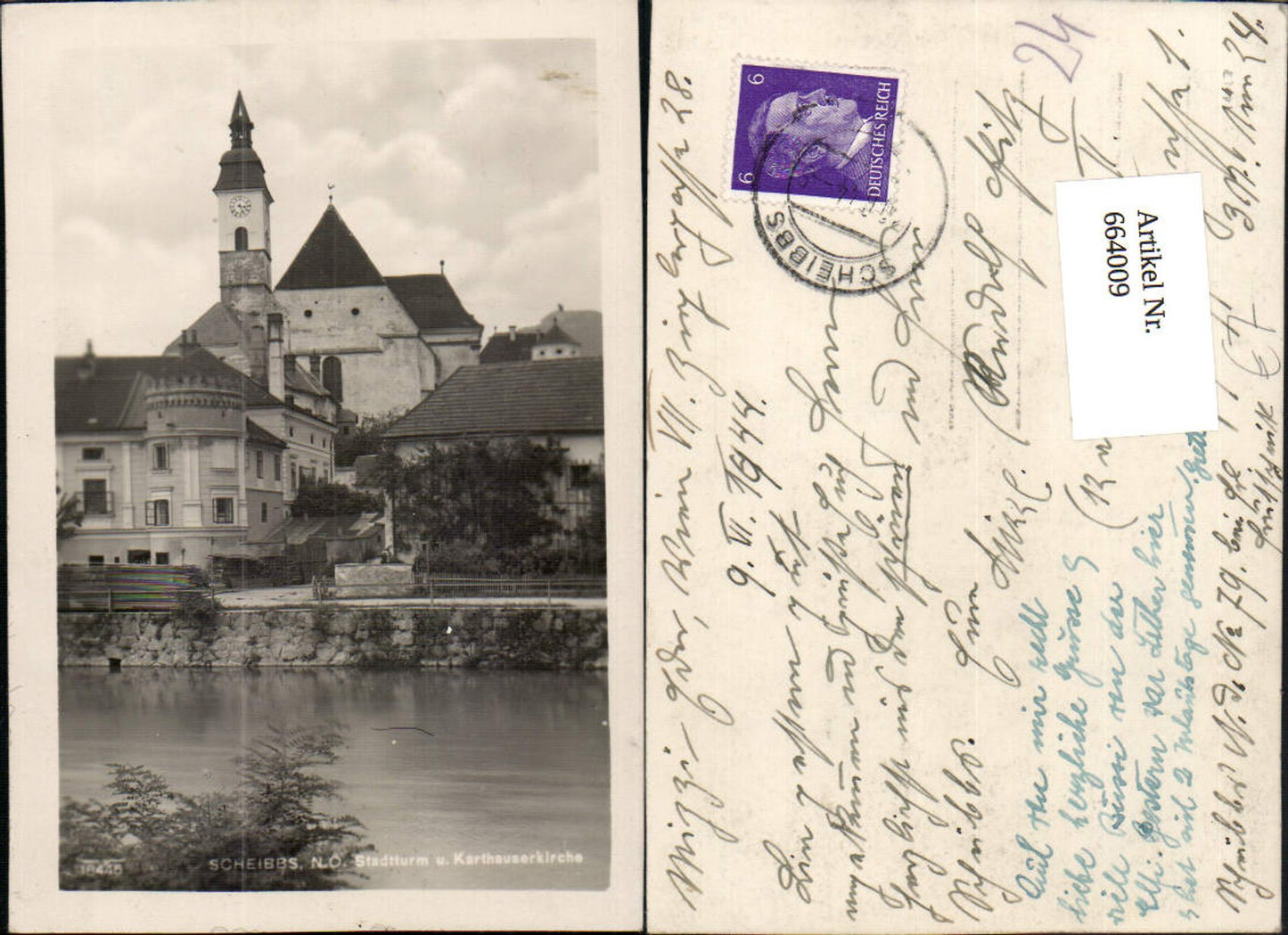 664009,tolle Foto-AK Scheibbs Stadtturm