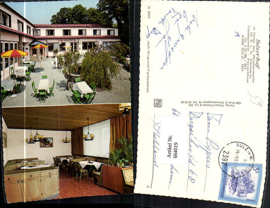 664019,Mehrbild Ak Sulzerhof Sulz im Wienerwald Gastgarten