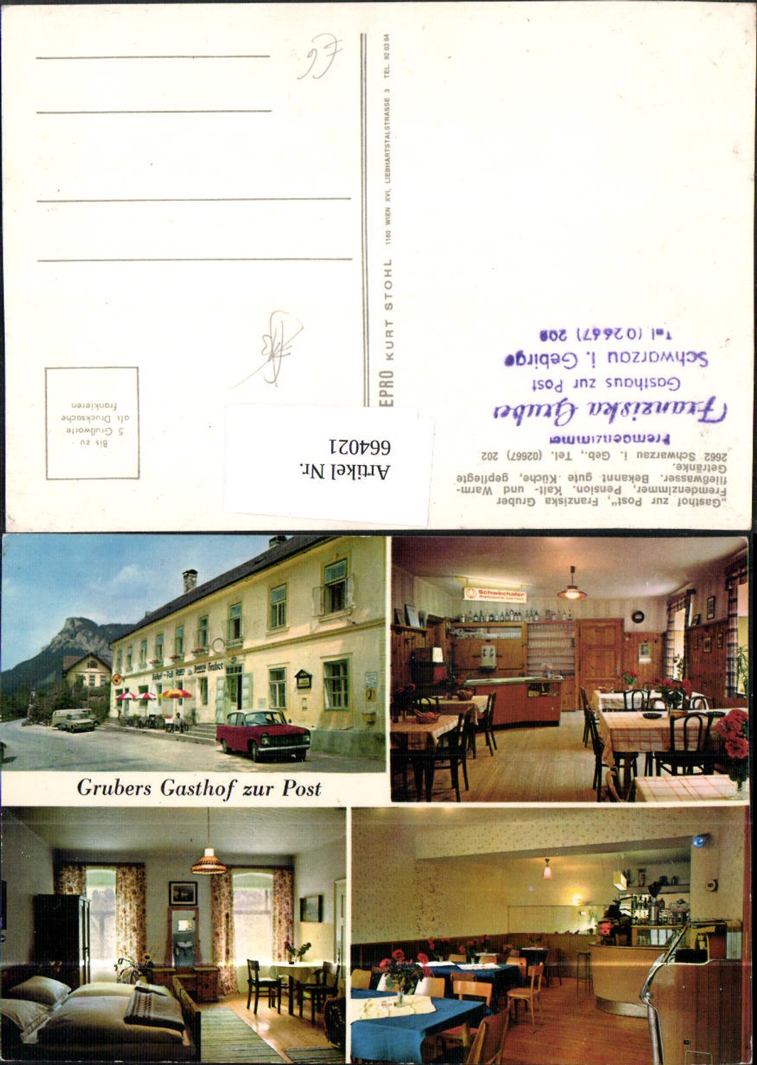 664021,Mehrbild Ak Schwarzau i. Gebirge Gasthof zur Post