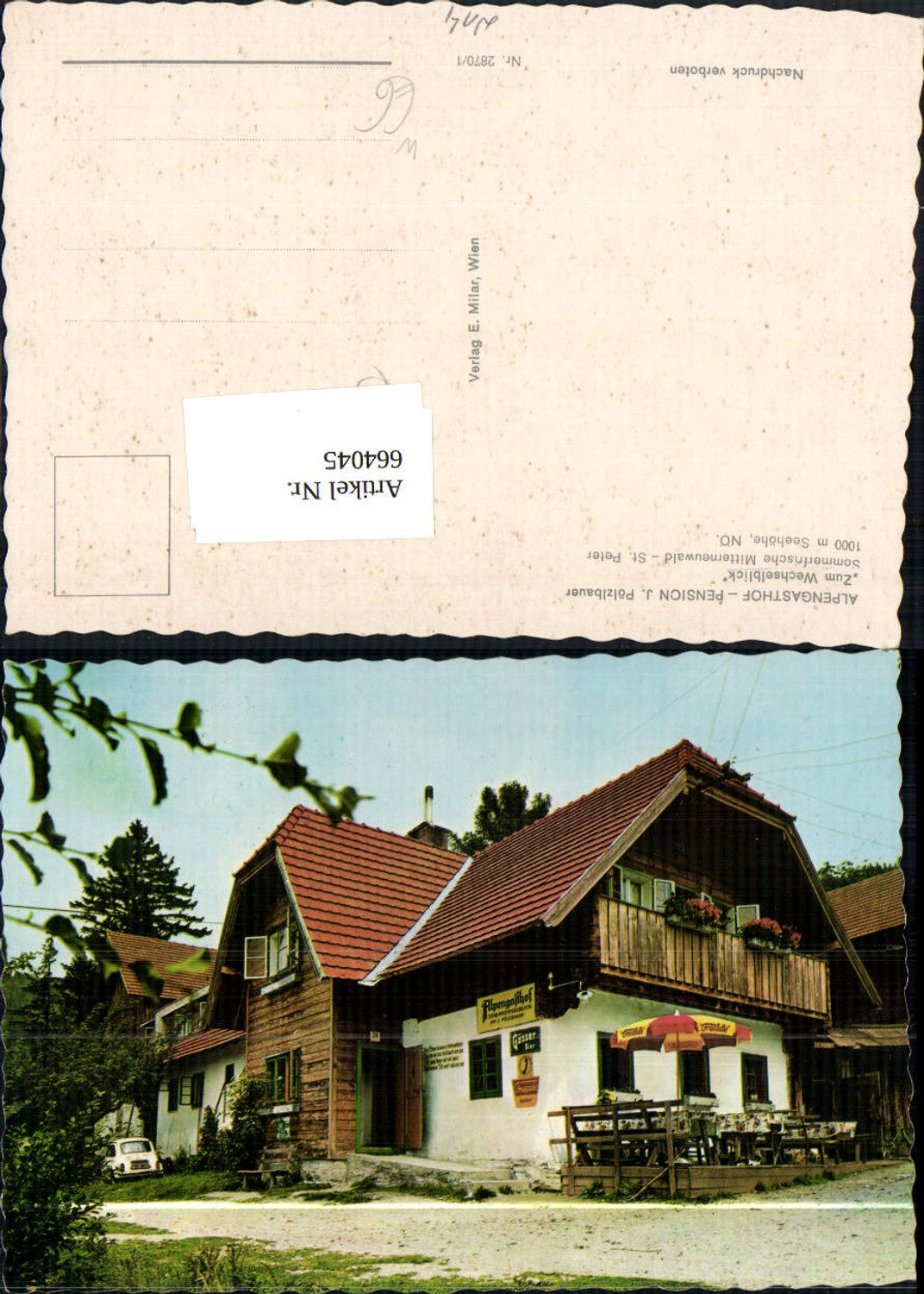 664045,Mitterneuwald Aspangberg-St. Peter Alpengasthof Pension Zum Wechselblick