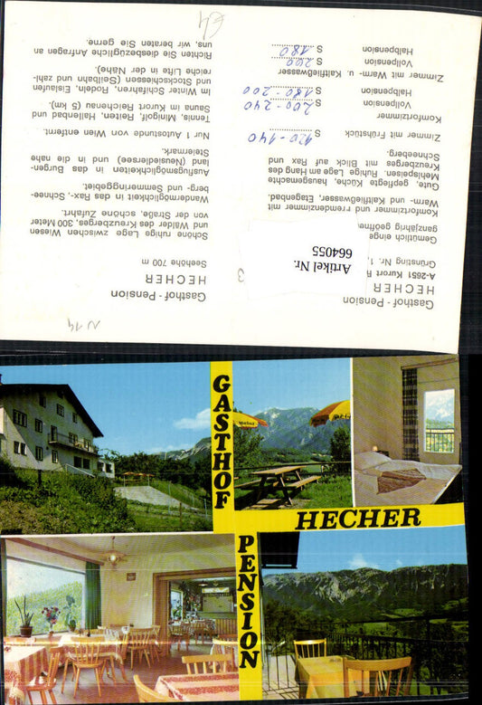 664055,Mehrbild Ak Reichenau a. d. Rax Gasthof Pension Hecher