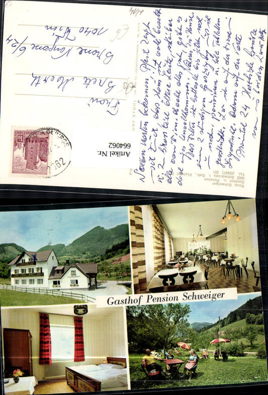 664062,Mehrbild Ak Schwarzau i. Gebirge Gasthof Pension Rosa Schweiger