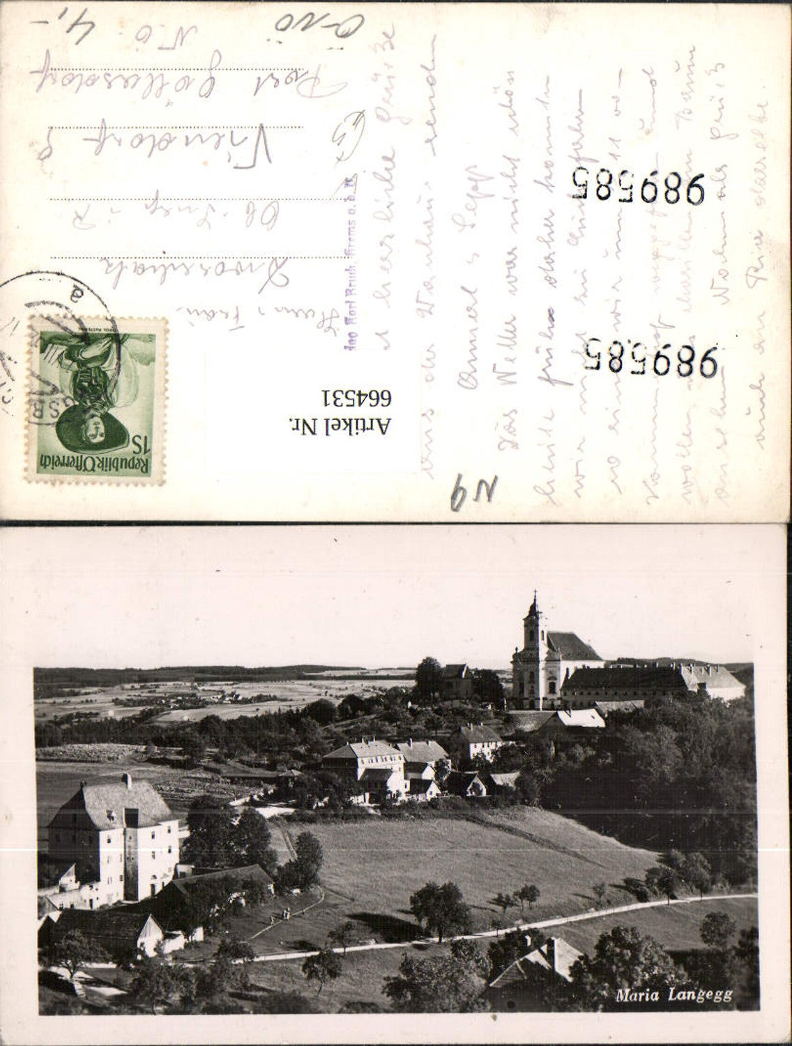 664531,Foto Ak Maria Langegg Bergern im Dunkelsteinerwald