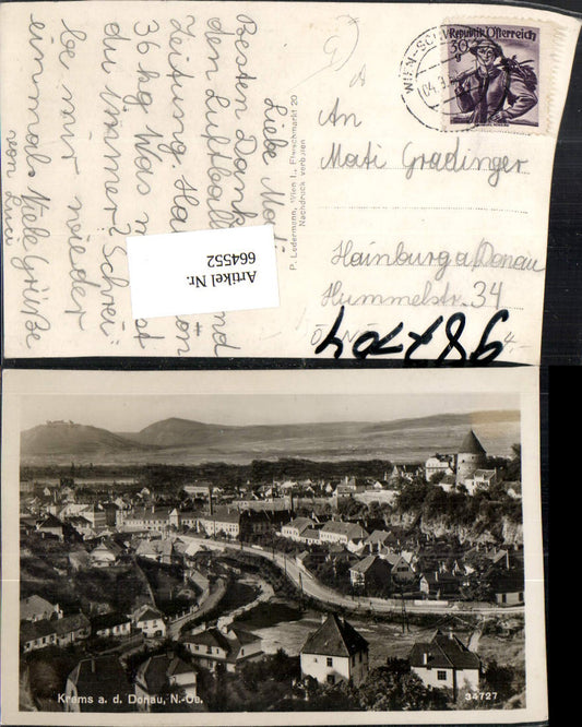 664552,Foto Ak Krems a. d. Donau Ansicht Bahnpost Wien Schwechat