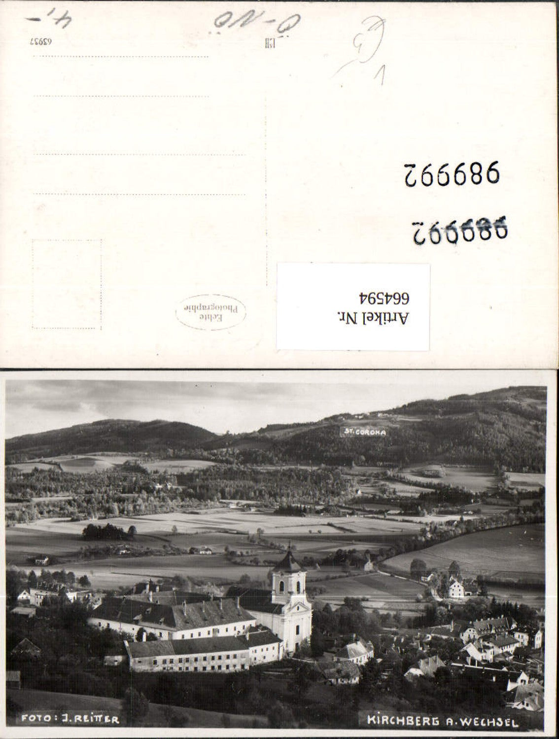 664594,Foto Ak Kirchberg a. Wechsel Ansicht pub J. Reitter