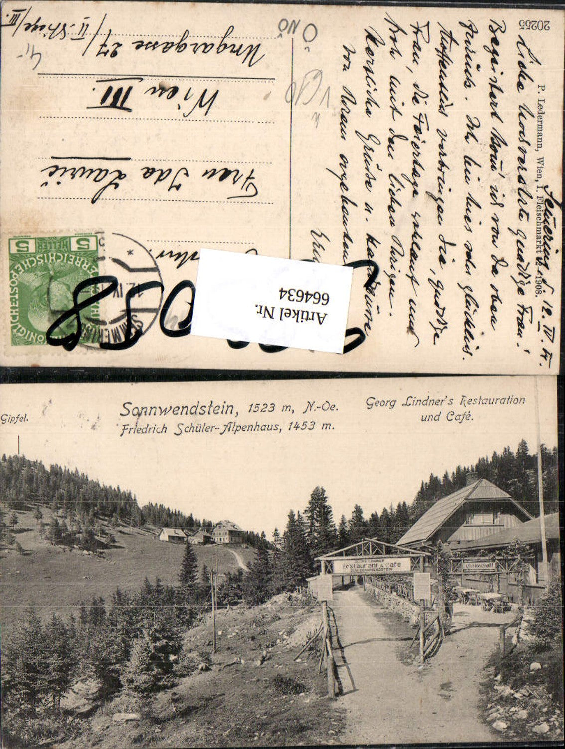 664634,Sonnwendstein Friedrich-Schüler-Alpenhaus Semmering pub P. Ledermann 20255