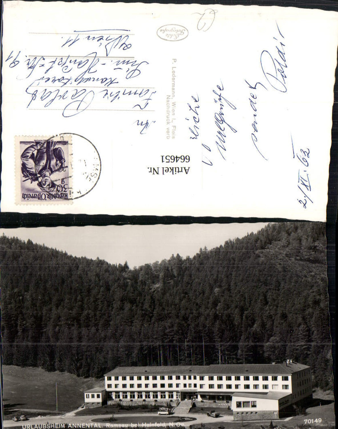 664651,Foto Ak Urlaubsheim Annental Ramsau b. Hainfeld