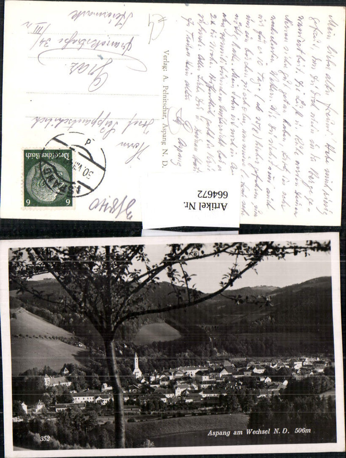 664672,Foto Ak Aspang a. Wechsel Ansicht Aspang-Markt