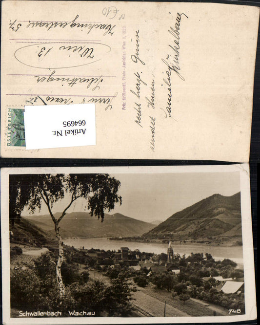 664695,Foto Ak Schwallenbach Spitz in der Wachau Bahnpost Grein