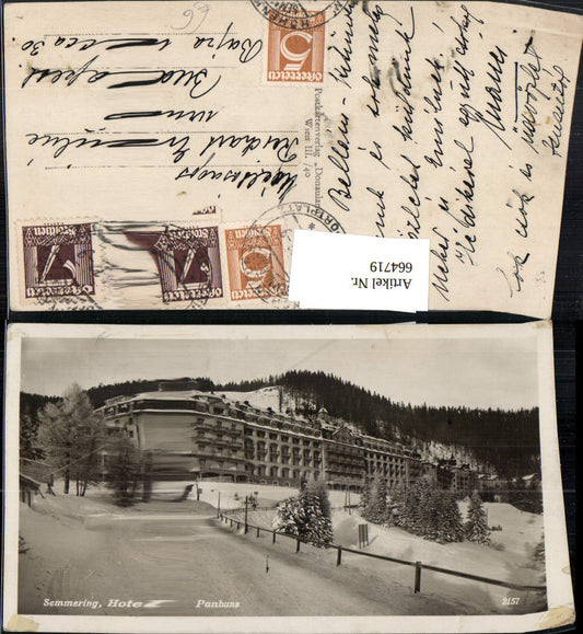 664719,Semmering Hotel Panhans im Winter