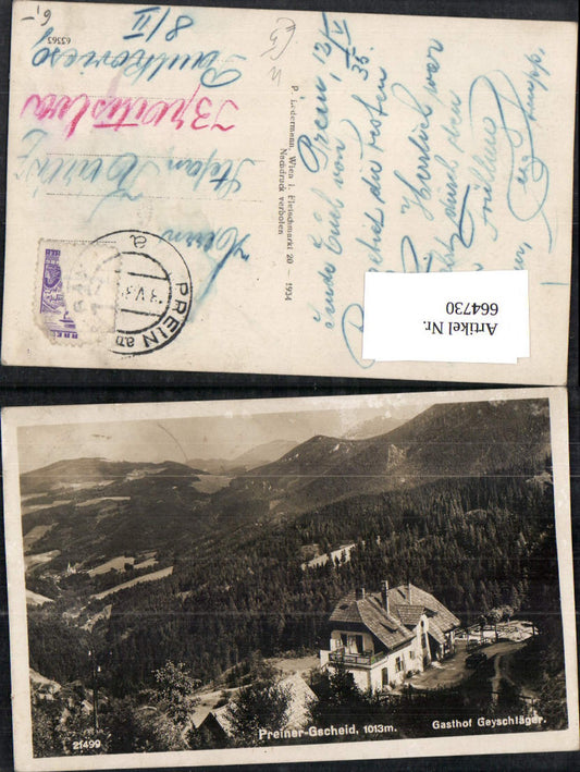 664730,Preiner-Gscheid Gasthof Geyschläger Reichenau an der Rax