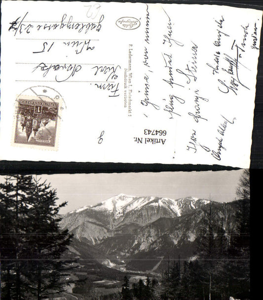 664743,Foto Ak Prein Reichenau an der Rax Blick v. Schneebergbankerl a. Kreuzberg