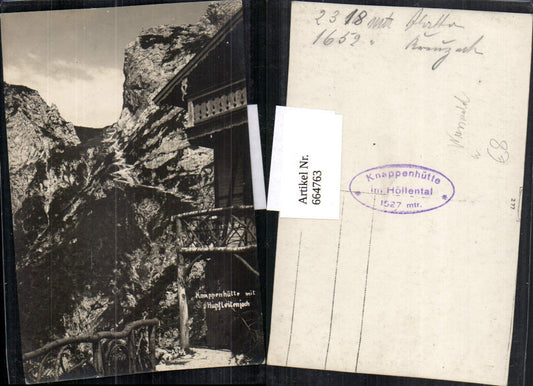 664763,Foto Ak Grainau Knappenhütte m. Hüpfleitenjoch Hupfleitenjoch