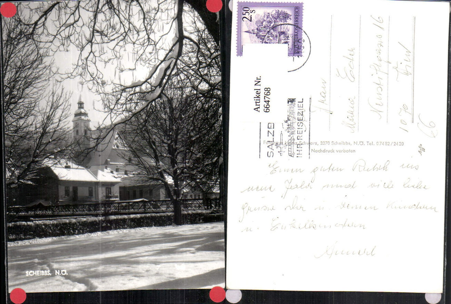 664768,Foto Ak Scheibbs im Winter