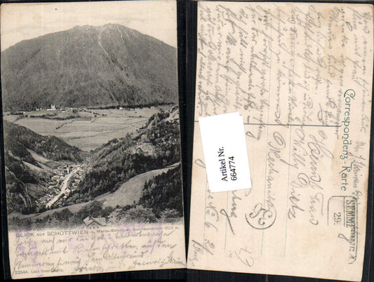 664774,Blick auf Schottwien u. Maria Schutz Sonnwendstein