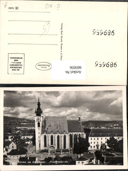 665056,Foto Ak Krems a. d. Donau Piaristenkirche