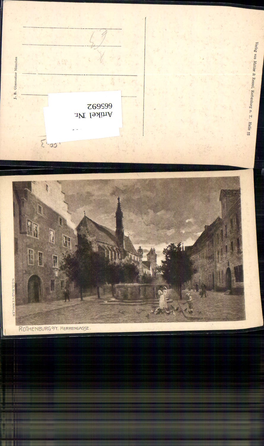 665692,Künstler AK E. Mahler Rothenburg ob der Tauber Herrengasse