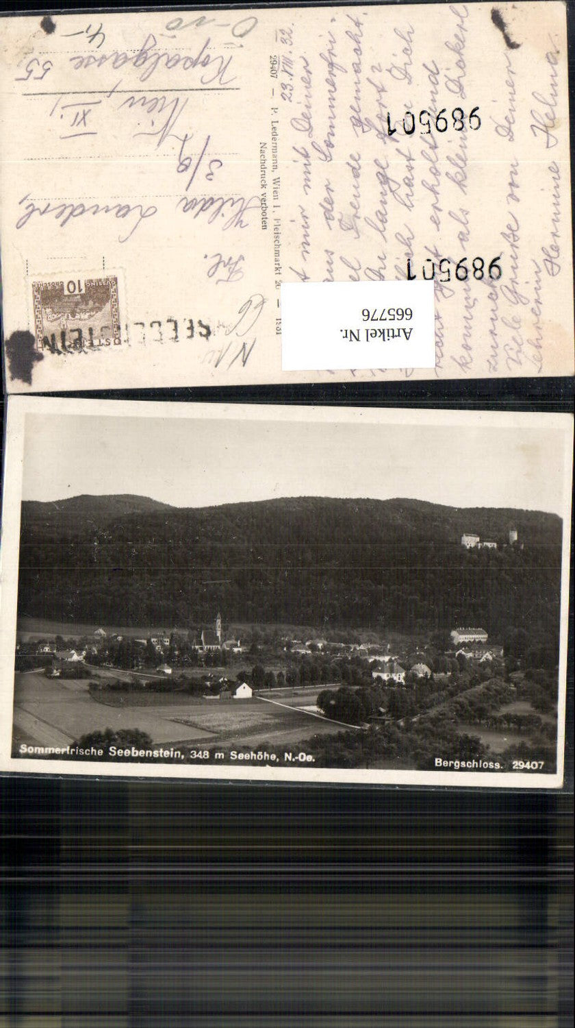 665776,Photo Ak Seebenstein mountain castle