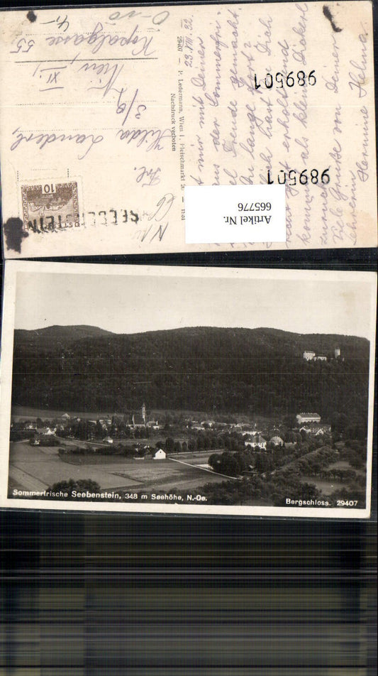 665776,Foto Ak Seebenstein Bergschloss