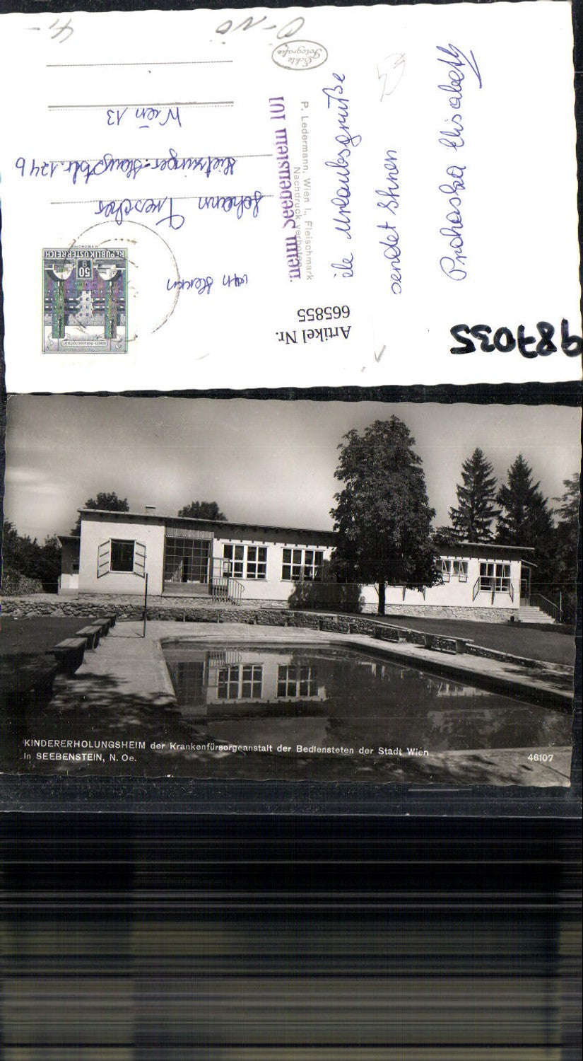 665855,Foto Ak Seebenstein Kindererholungsheim