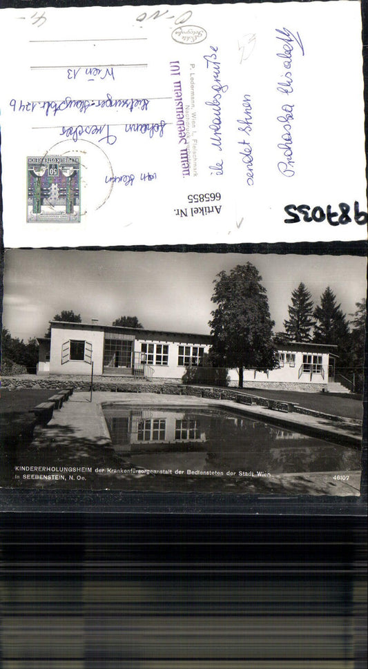 665855,Foto Ak Seebenstein Kindererholungsheim