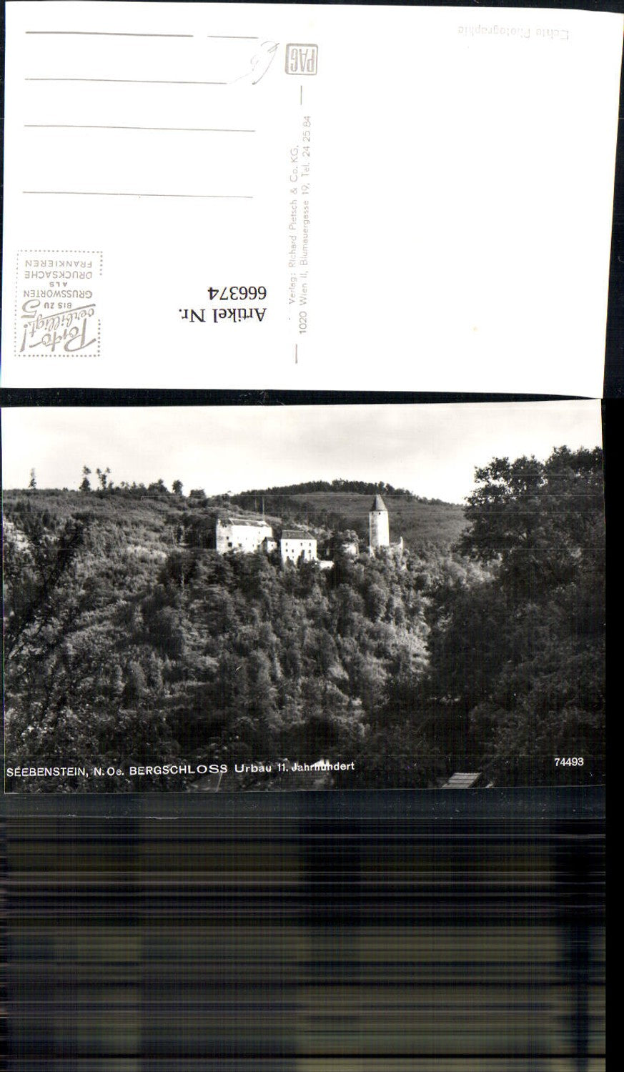 666374,Foto Ak Seebenstein Bergschloss