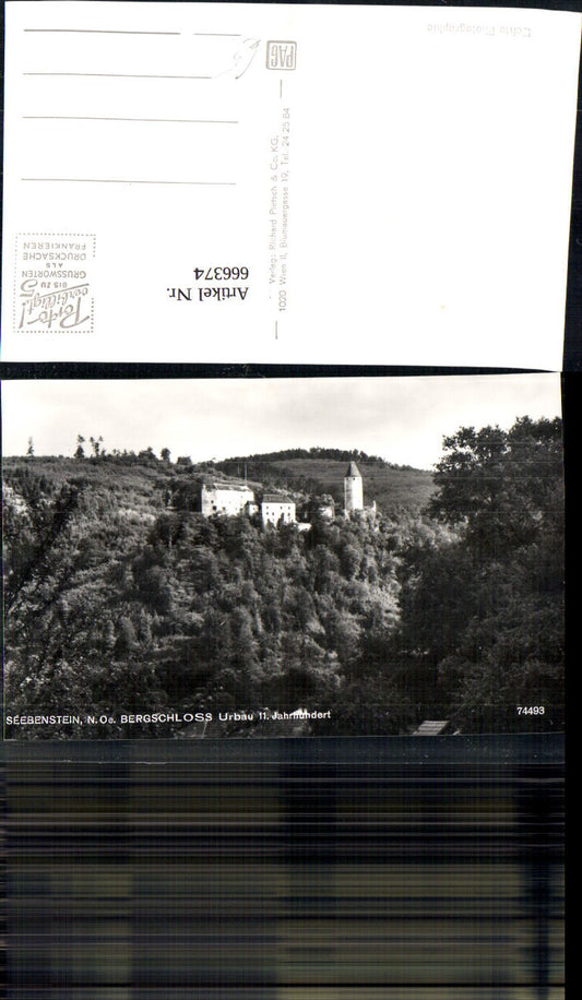 666374,Foto Ak Seebenstein Bergschloss