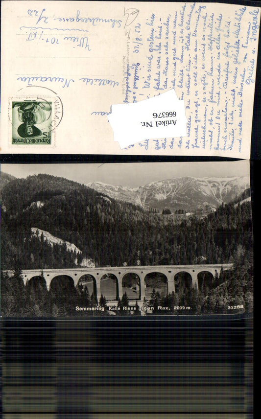 666376,Foto Ak Semmering Kalte Rinne geg. Rax Viadukt
