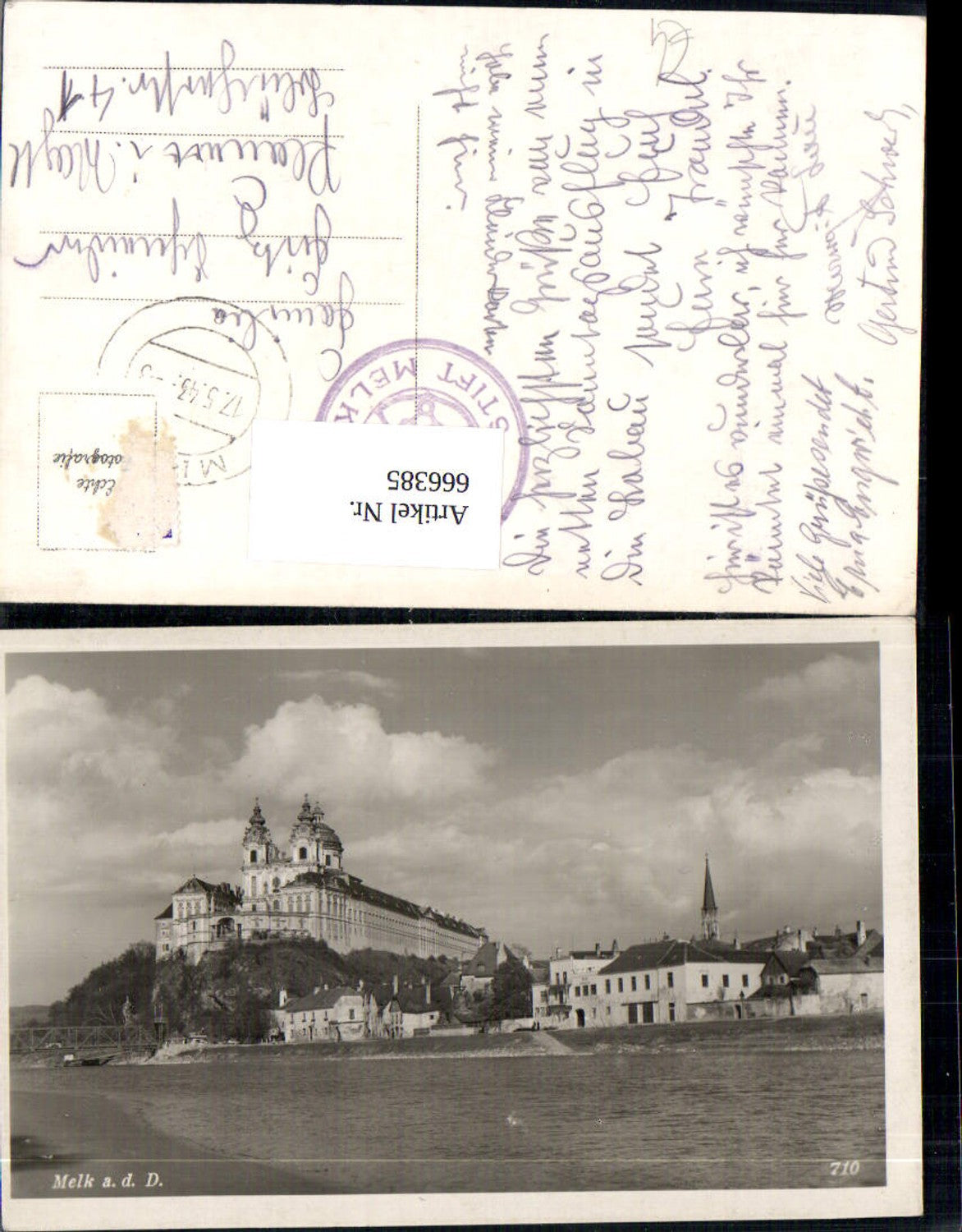 666385,Foto Ak Melk a. d. Donau mit Stift