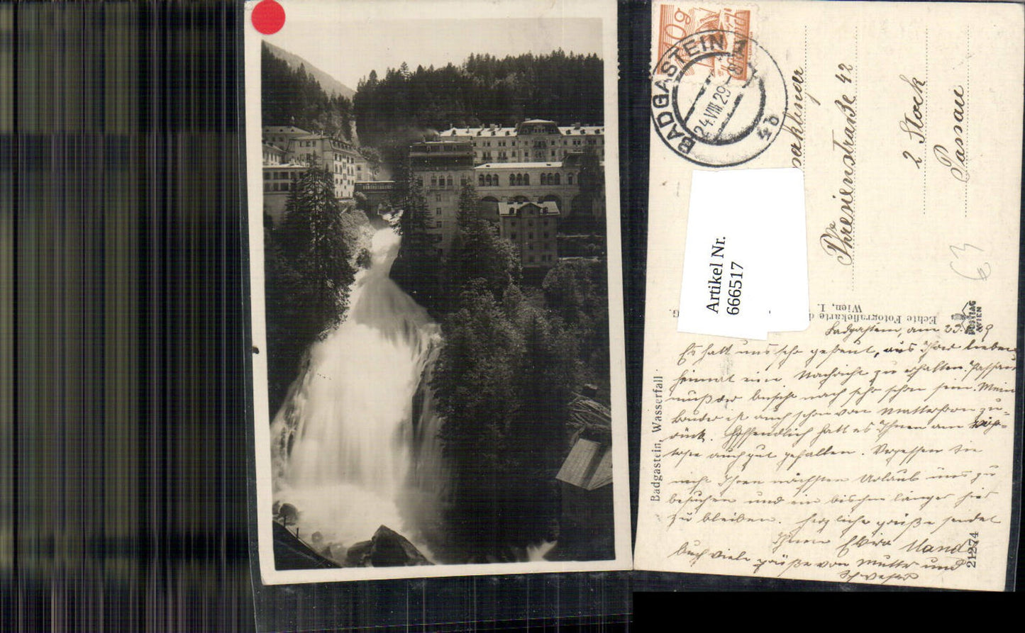 666517,Foto Ak Bad Gastein Wasserfall