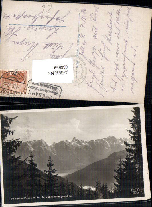 666559,Foto Ak Zell am See Steinernes Meer v. d. Schmittenhöhe gesehen