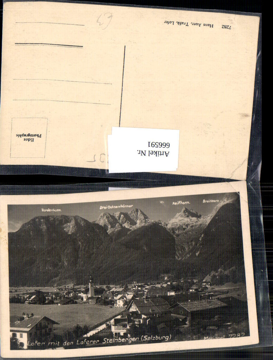 666591,Foto Ak Lofer mit den Loferer Steinbergen