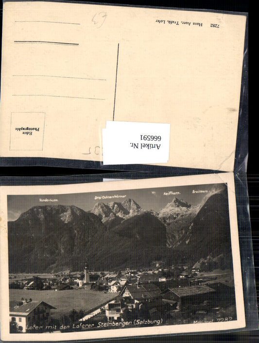 666591,Foto Ak Lofer mit den Loferer Steinbergen