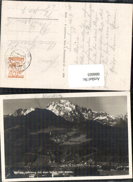 666603,Foto Ak Hallein mit d. Hohen Göll