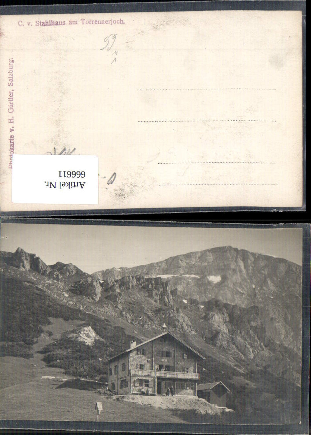 666611,Foto Ak Golling a. d. Salzach Carl-von-Stahl-Haus Torrennerjoch pub H. Gürtler