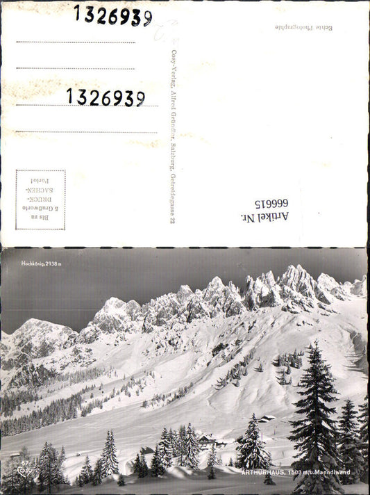 666615,Foto Ak Mühlbach am Hochkönig Arthurhaus u. Manndlwand i. Winter