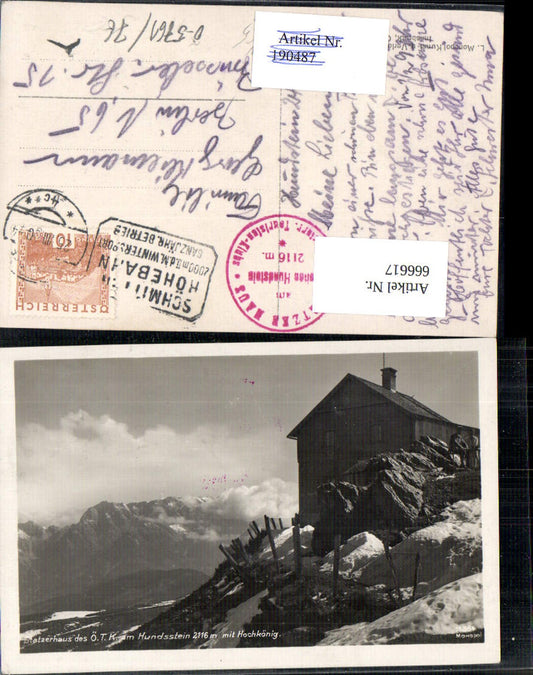 666617,Foto Ak Hinterthal Statzerhaus am Hundsstein mit Hochkönig