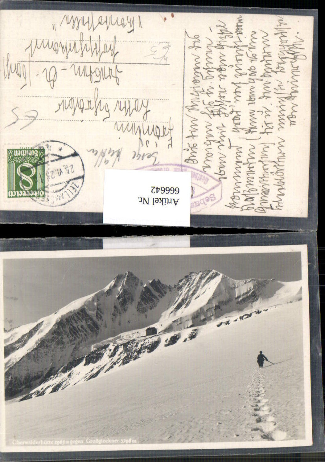 666642,Foto Ak Oberwalderhütte geg. Großglockner Heiligenblut am Großglockner