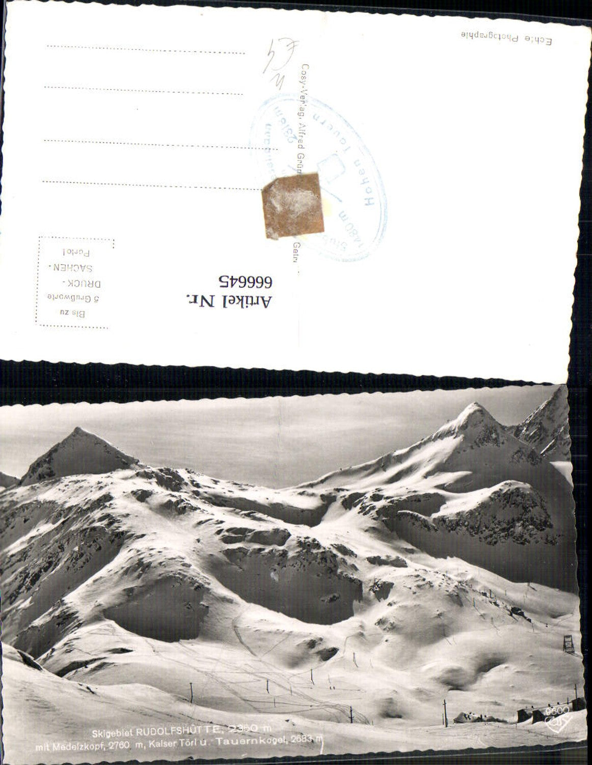 666645,Foto Ak Rudolfshütte Medelzkopf Uttendorf im Winter