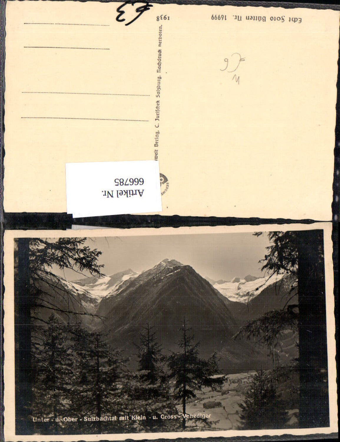 666785,Foto Ak Neukirchen am Großvenediger Unter- u. Ober-Sulzbachtal m. Kl.- u. Großvenediger