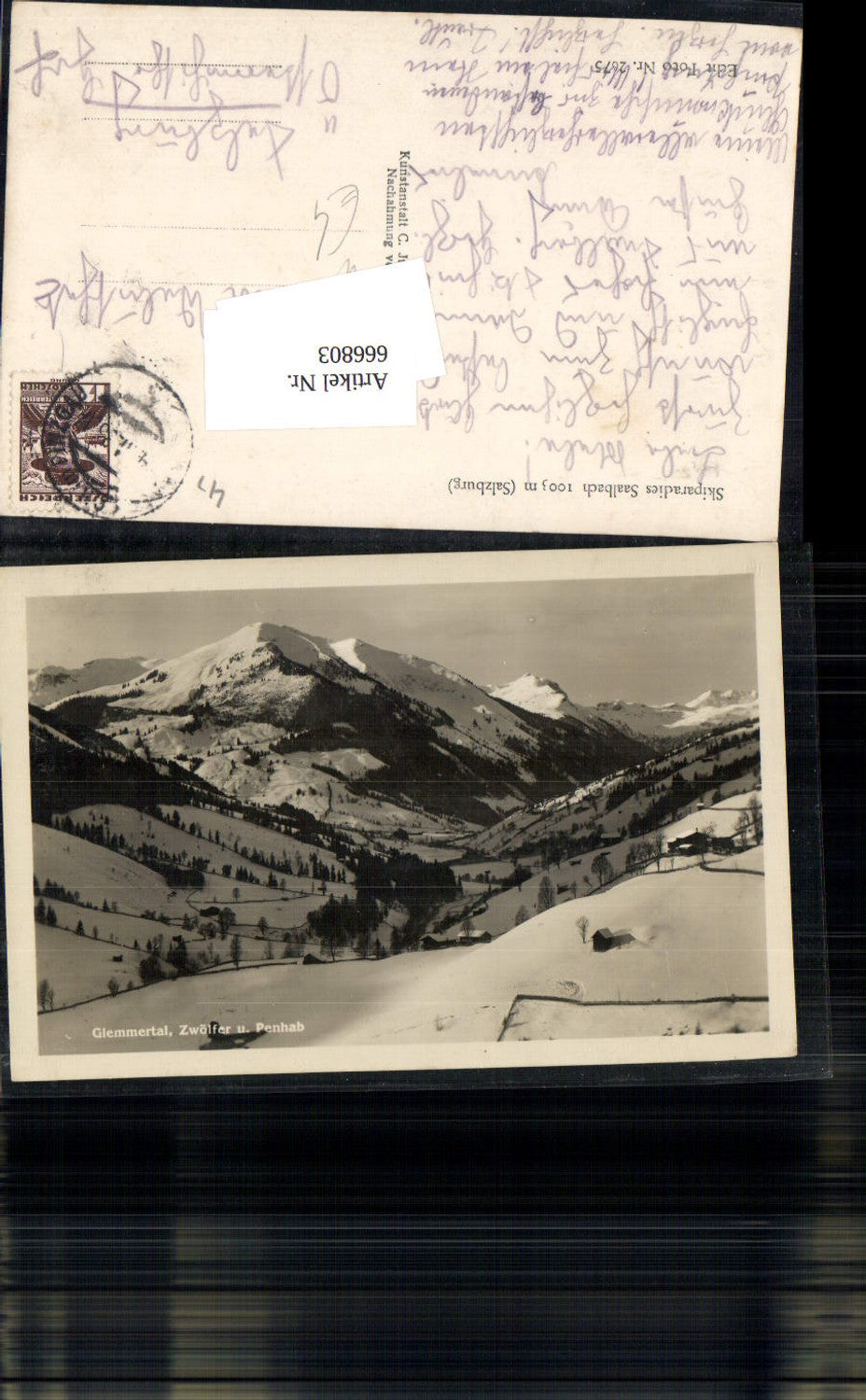 666803,Foto Ak Saalbach Saalbach-Hinterglemm Glemmertal Zwölfer Penhab