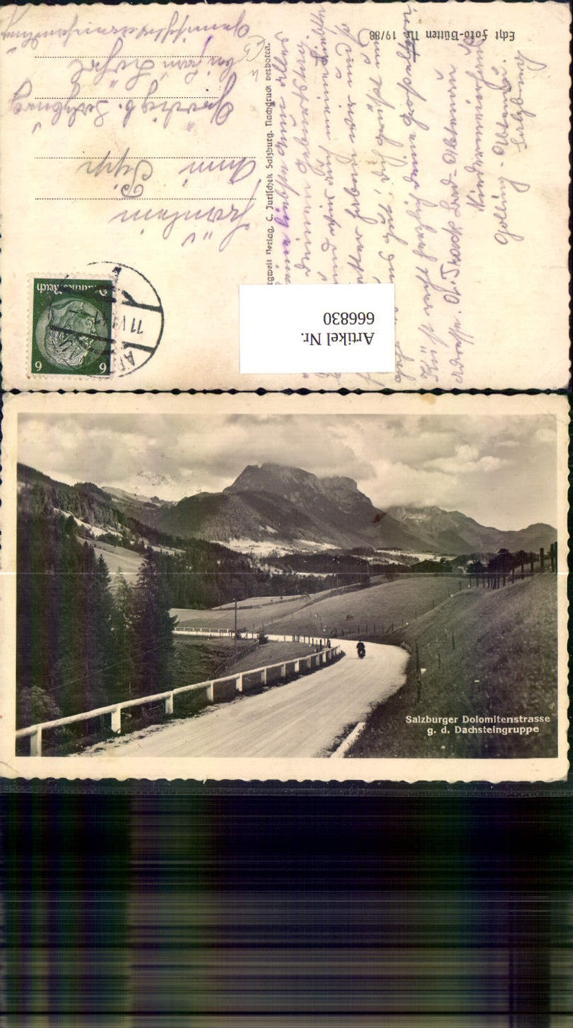 666830,Foto Ak Abtenau Salzburger Dolomitenstrasse geg. d. Dachsteingruppe