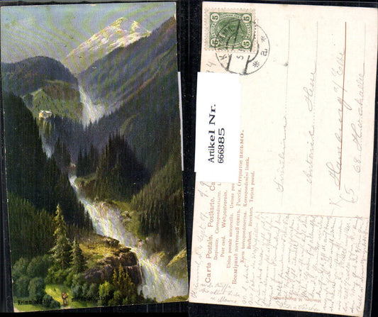 666885,Künstler Ak M. Baumgartner Krimml Krimmler Wasserfälle