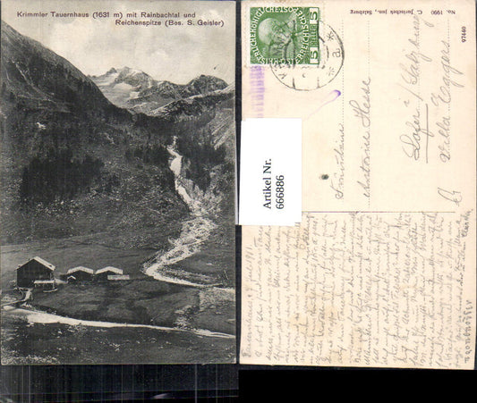 666886,Krimml Krimmler Tauernhaus mit Rainbachtal u. Reichenspitze