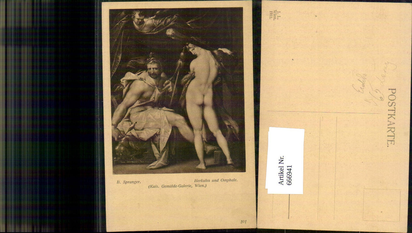 666941,Künstler Ak B. Spranger Herkules und Omphale Erotik pub J. Löwy 101