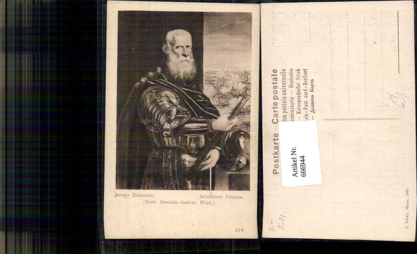666944,Künstler Ak Jacopo Tintoretto Sebstiano Veniero pub J. Löwy 334