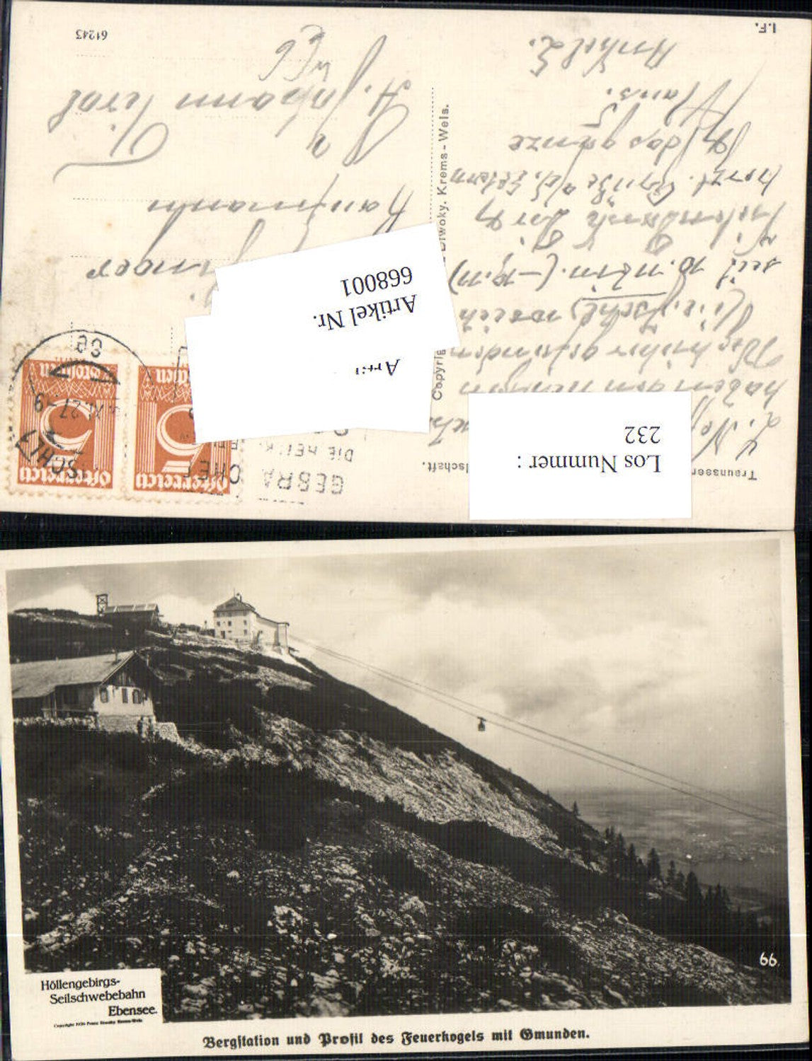 668001,Höllengebirge Feuerkogel Seilbahn bei Ebensee Bergstation