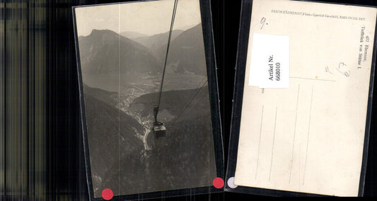 668010,Höllengebirge Feuerkogel Seilbahn Ebensee Tiefblick a. Stütze 1 pub Bährendt 477