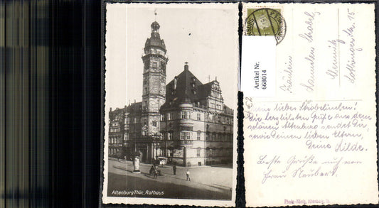 668014,Altenburg in Thüringen Rathaus Litfasssäule pub Photo König