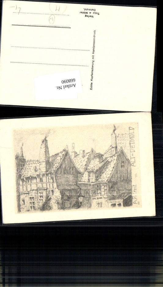 668090,Kupferradierung Radierung Handpressendruck A. Piderit Detmold